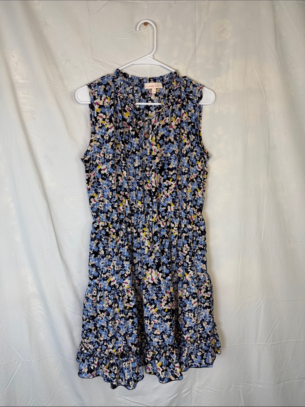 Sleeveless Floral Mini Dress in Blue by Lucky Brand